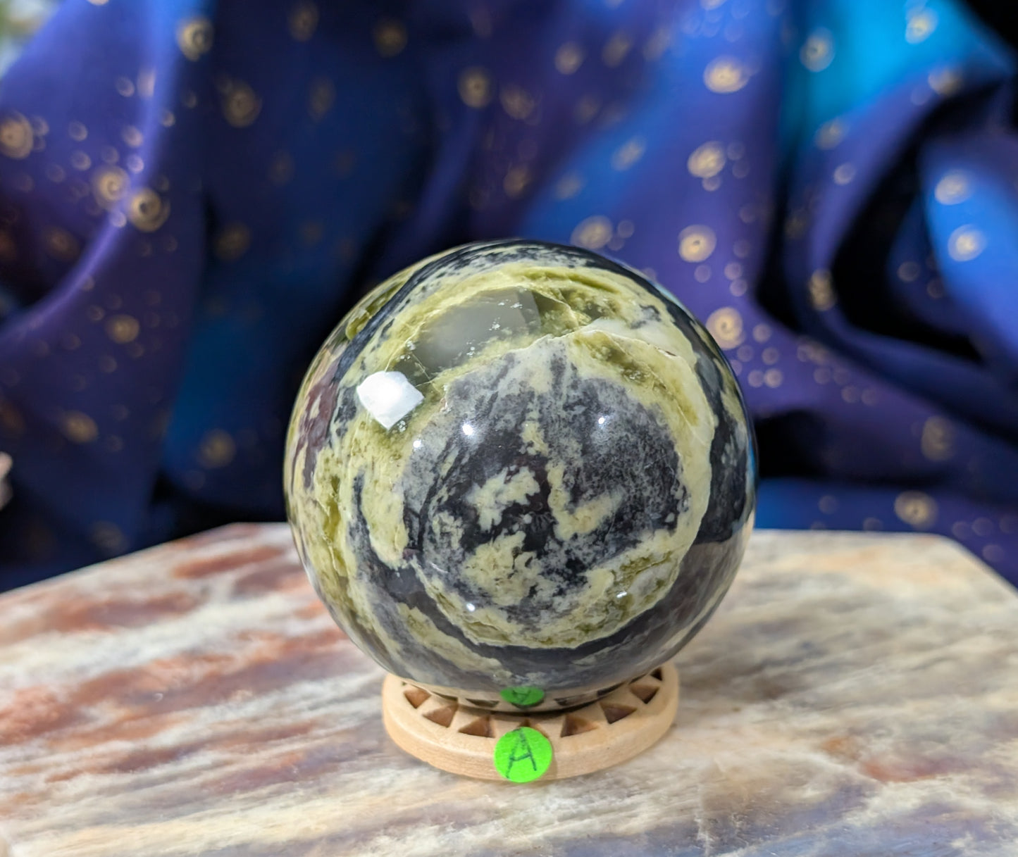 Green Serpentine Sphere