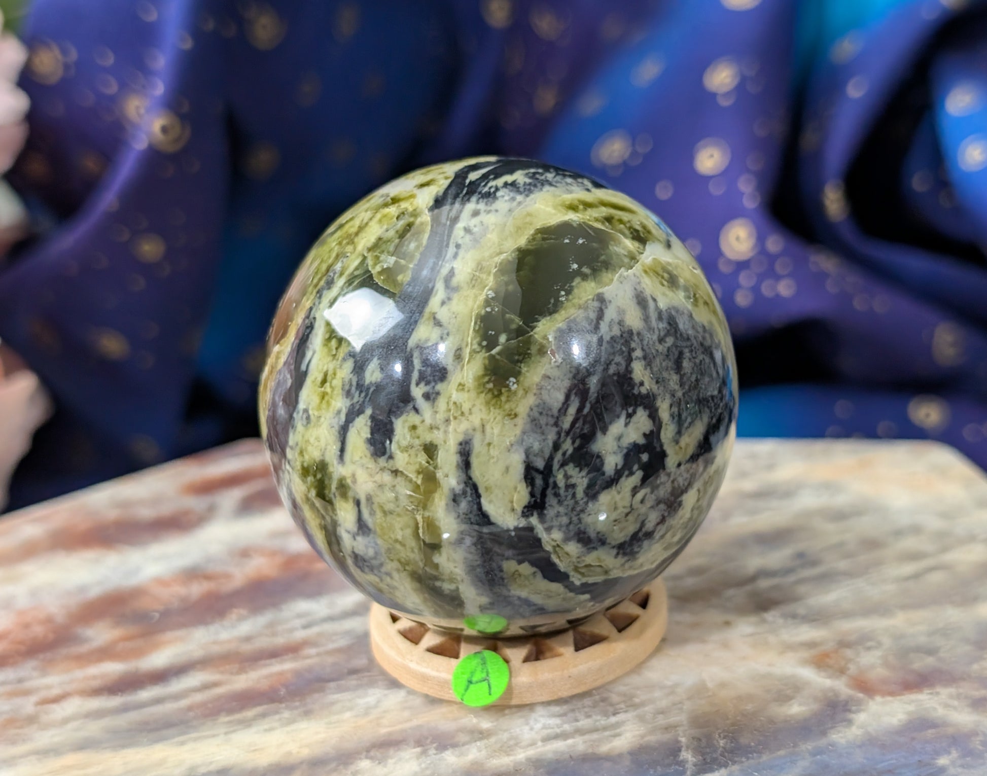 Green Serpentine Sphere