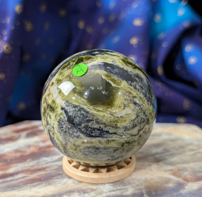 Green Serpentine Sphere