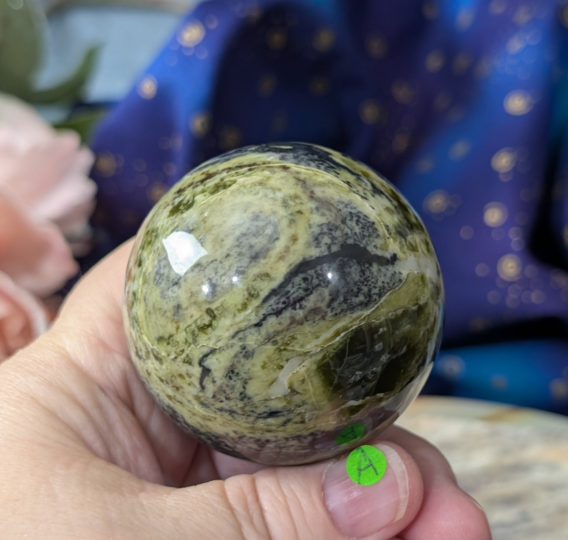 Green Serpentine Sphere