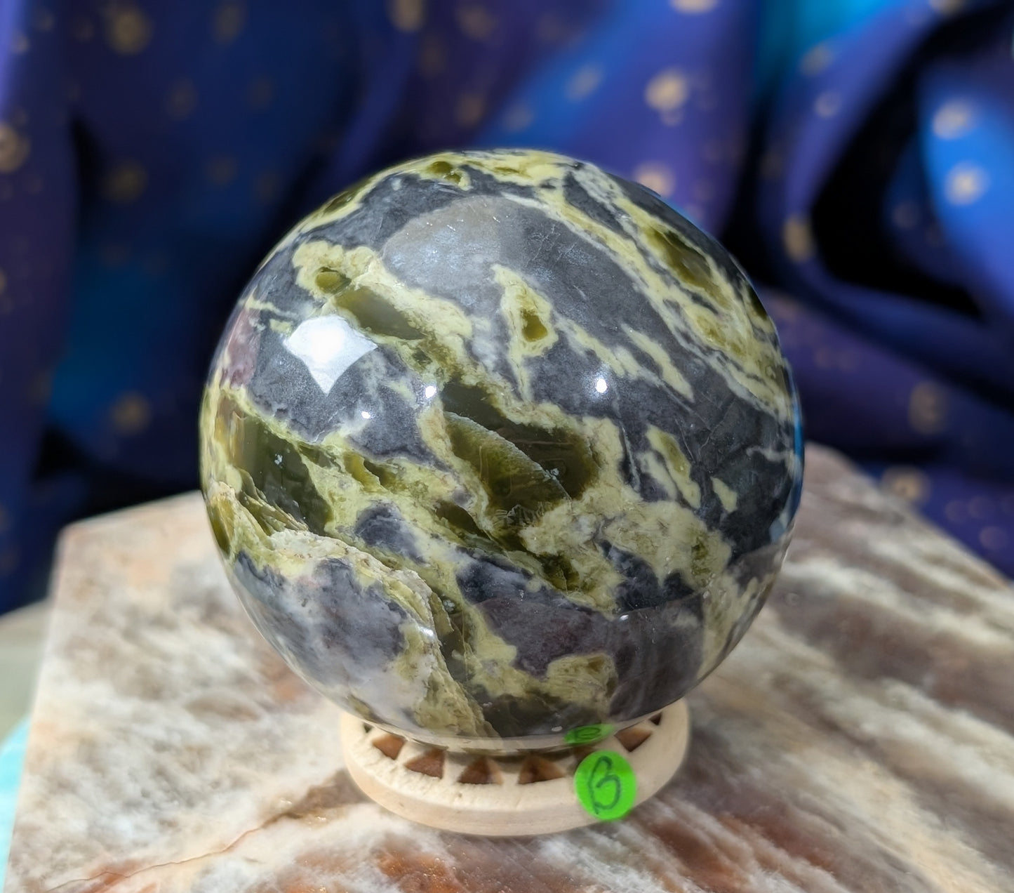 Green Serpentine Sphere