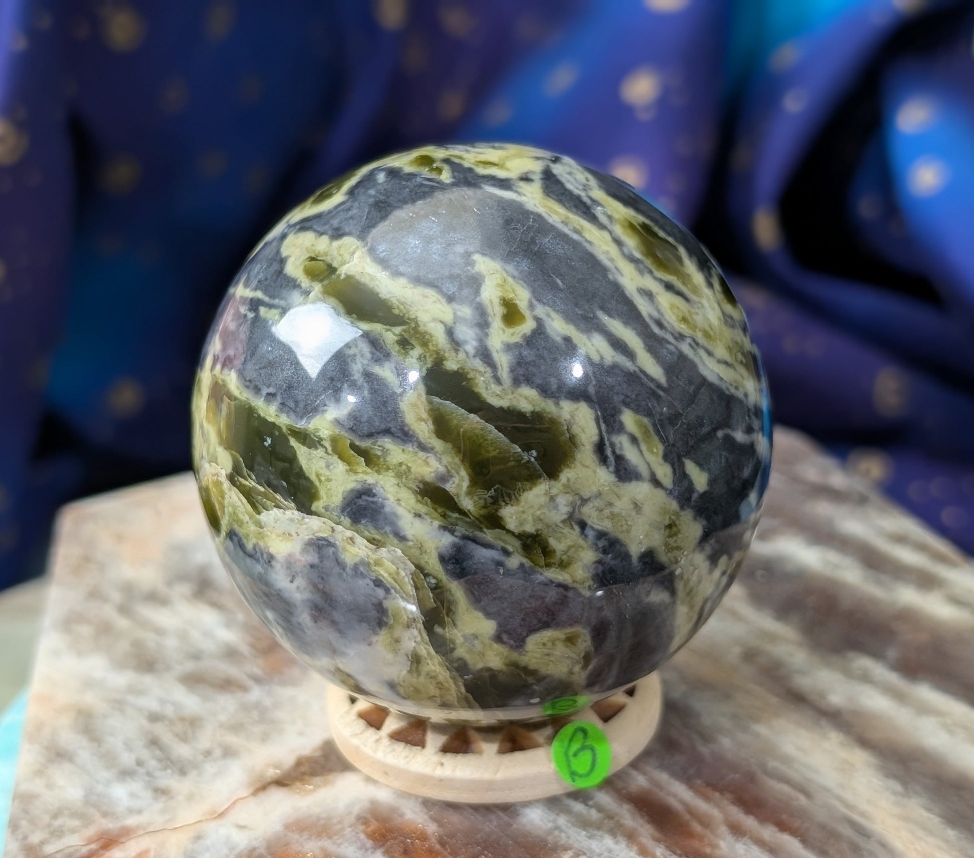Green Serpentine Sphere