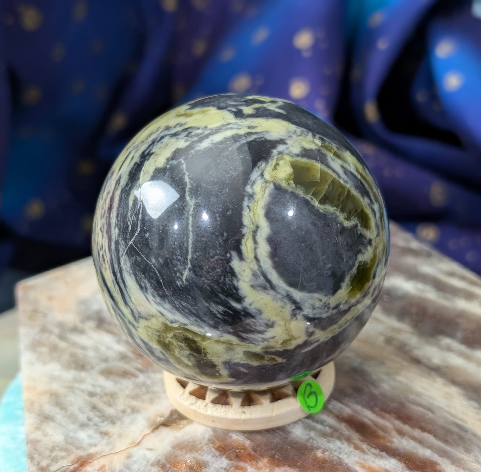 Green Serpentine Sphere