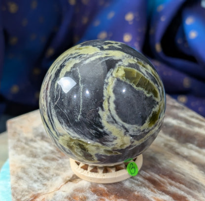 Green Serpentine Sphere