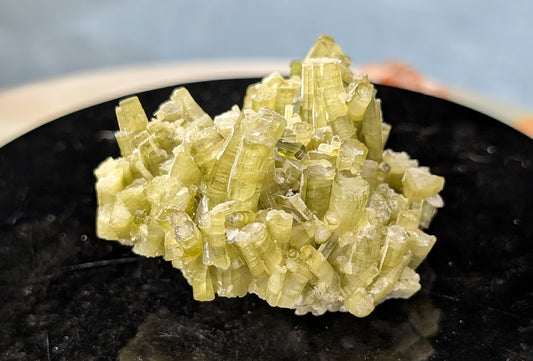 Green Tourmaline on Quartz Specimen