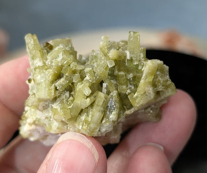 Green Tourmaline on Quartz Specimen