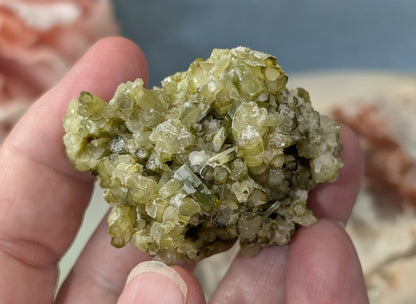 Green Tourmaline on Quartz Specimen