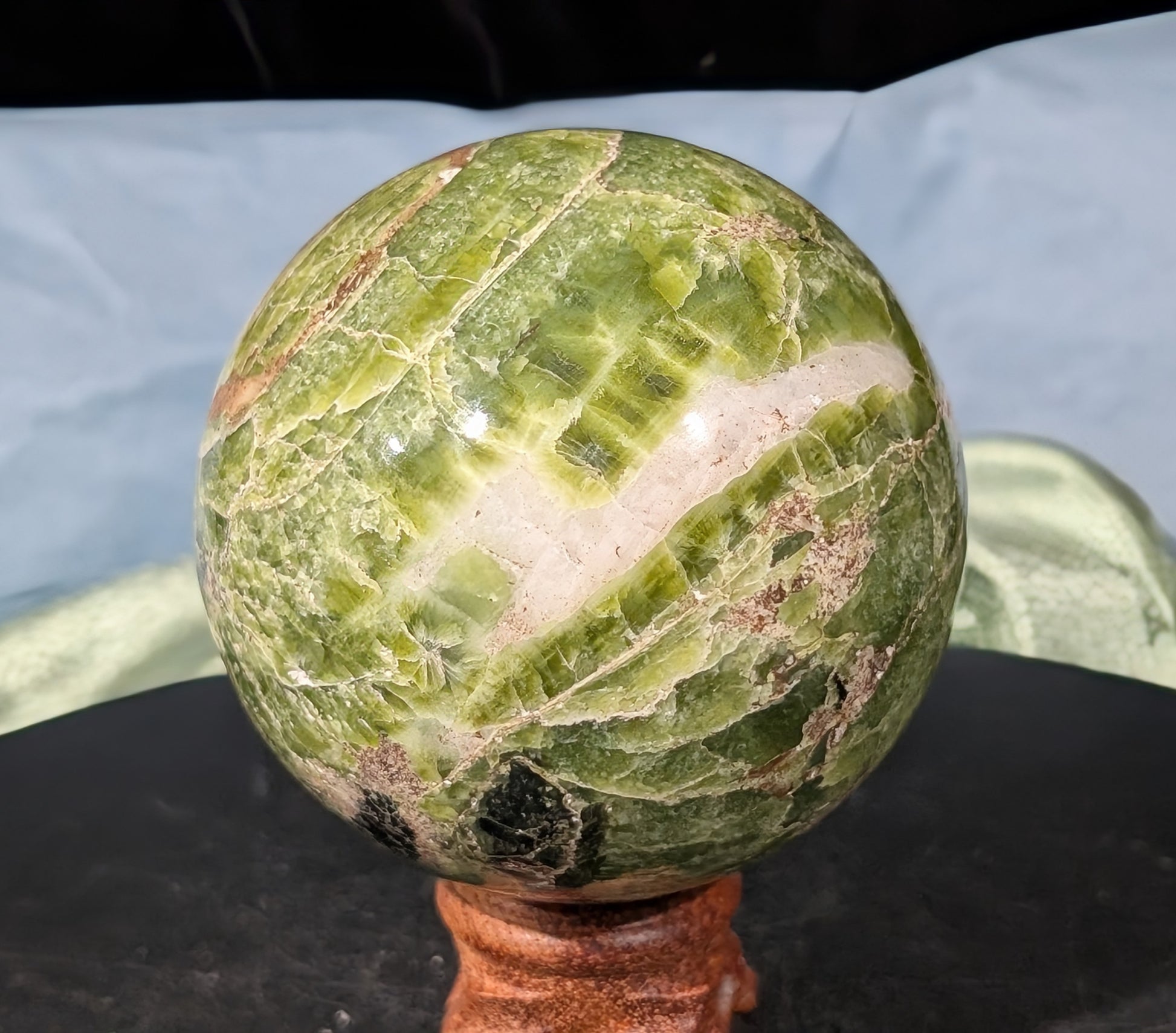 Green Tremolite Sphere