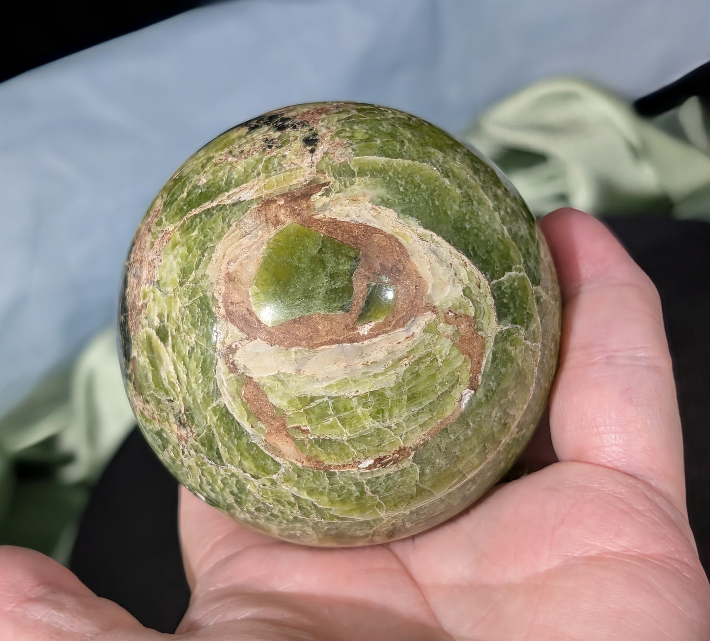 Green Tremolite Sphere