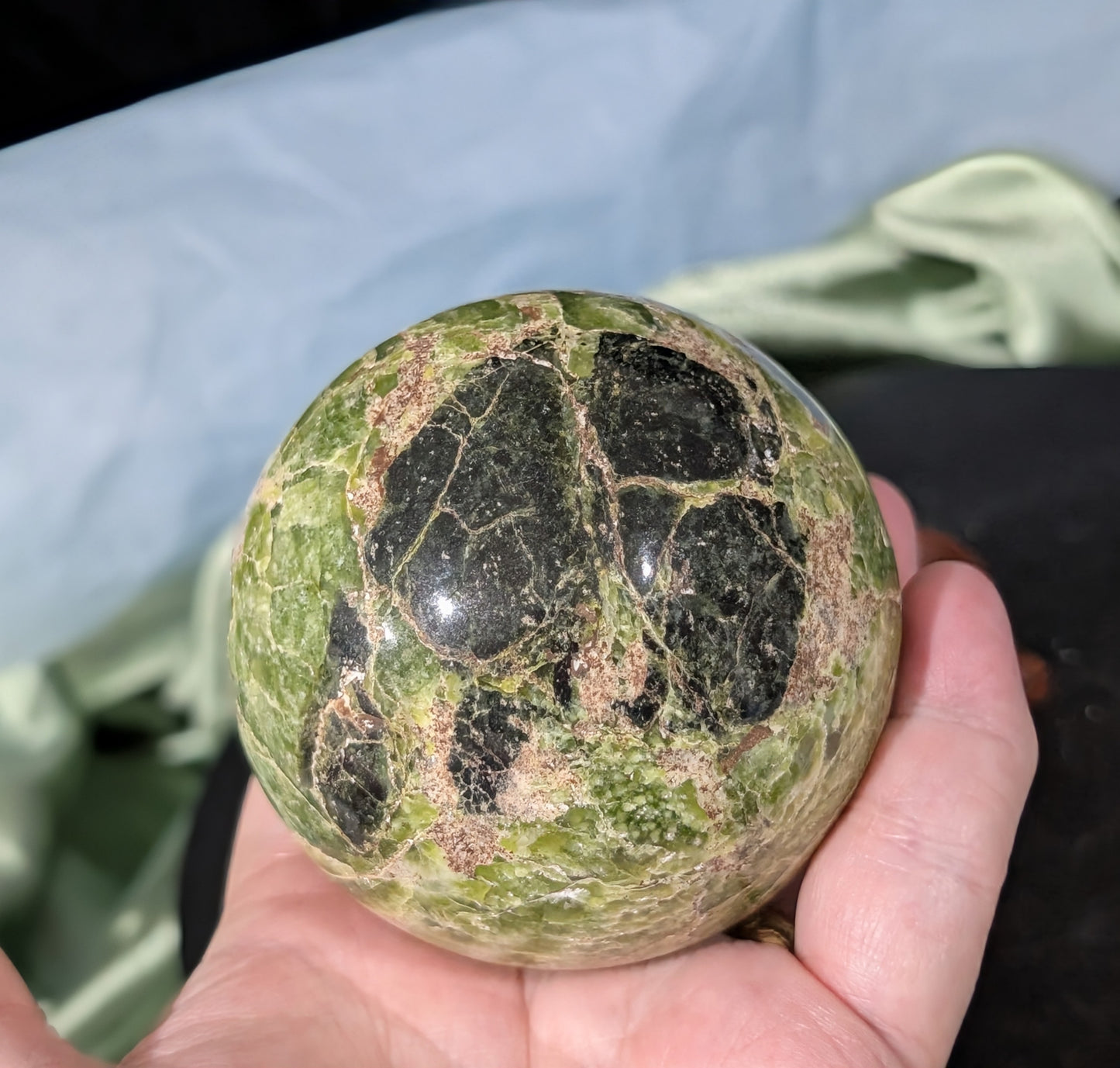 Green Tremolite Sphere