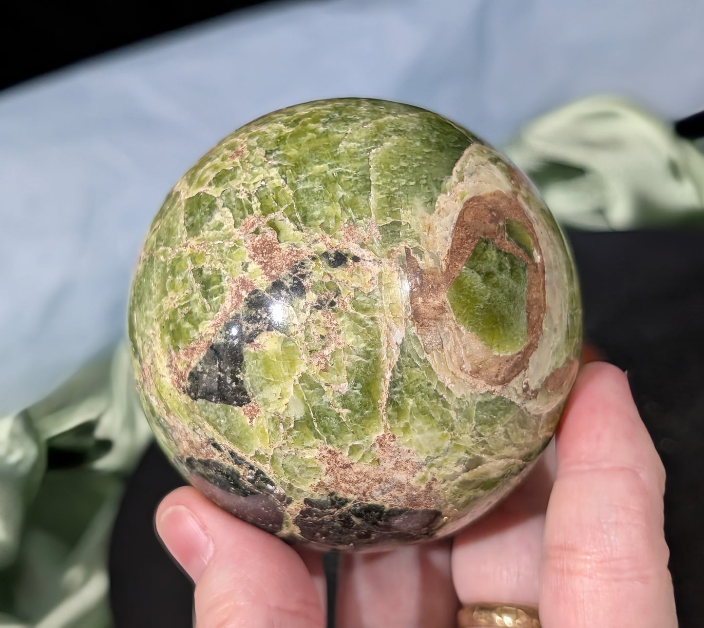 Green Tremolite Sphere