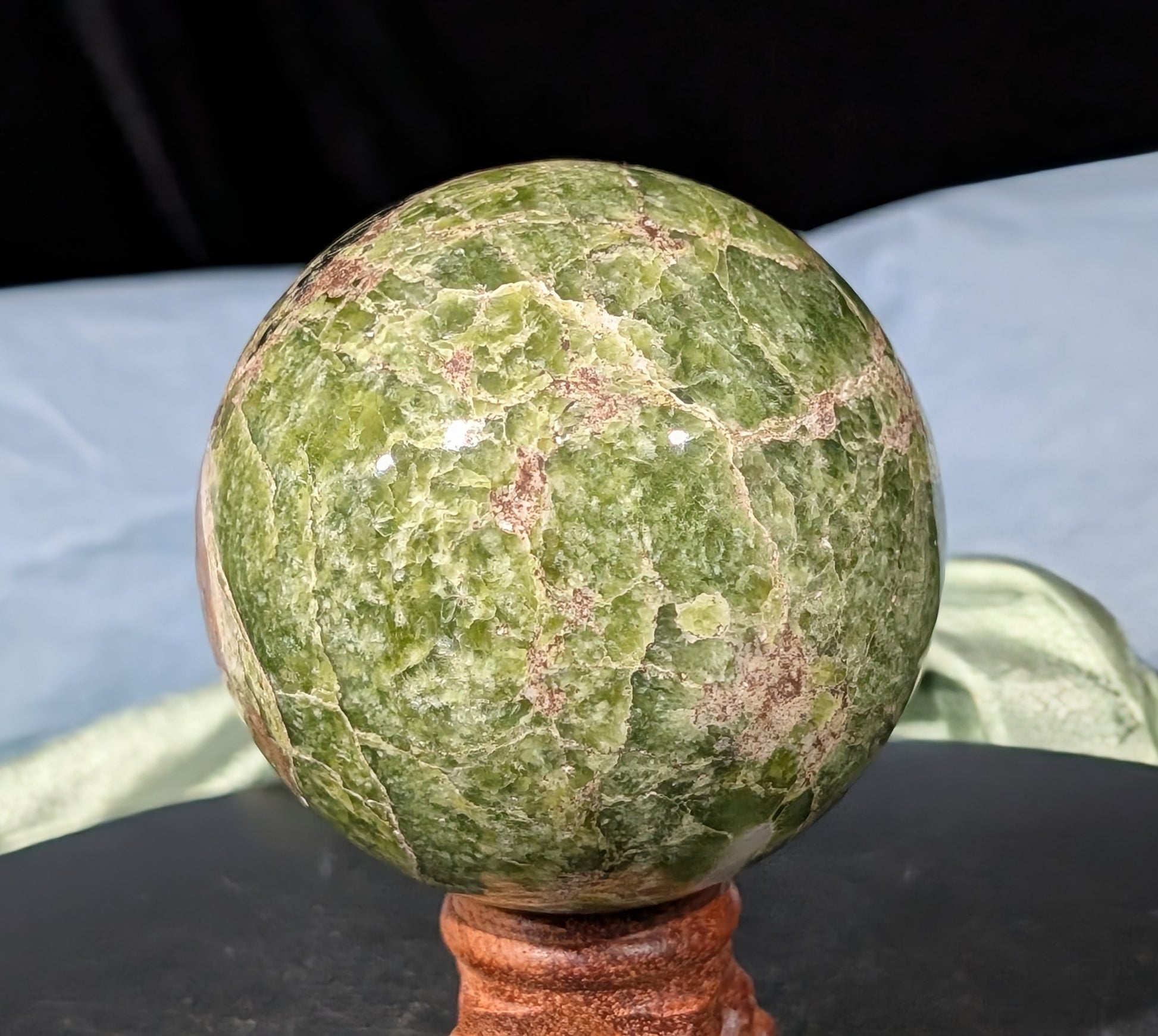 Green Tremolite Sphere