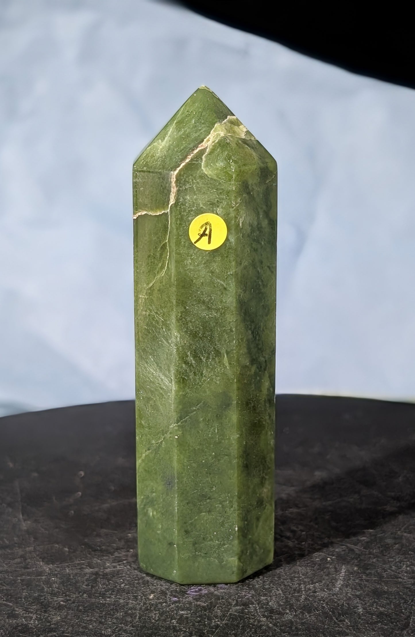 Hand Carved Green Tremolite Tower