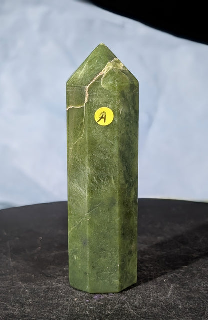 Hand Carved Green Tremolite Tower