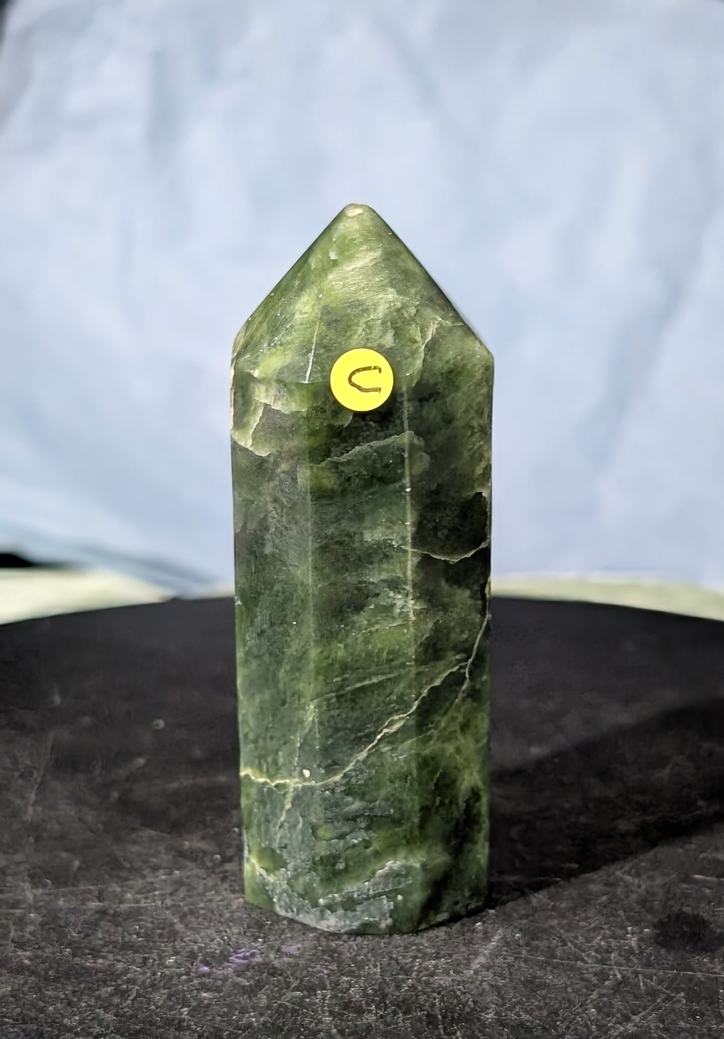 Hand Carved Green Tremolite Tower