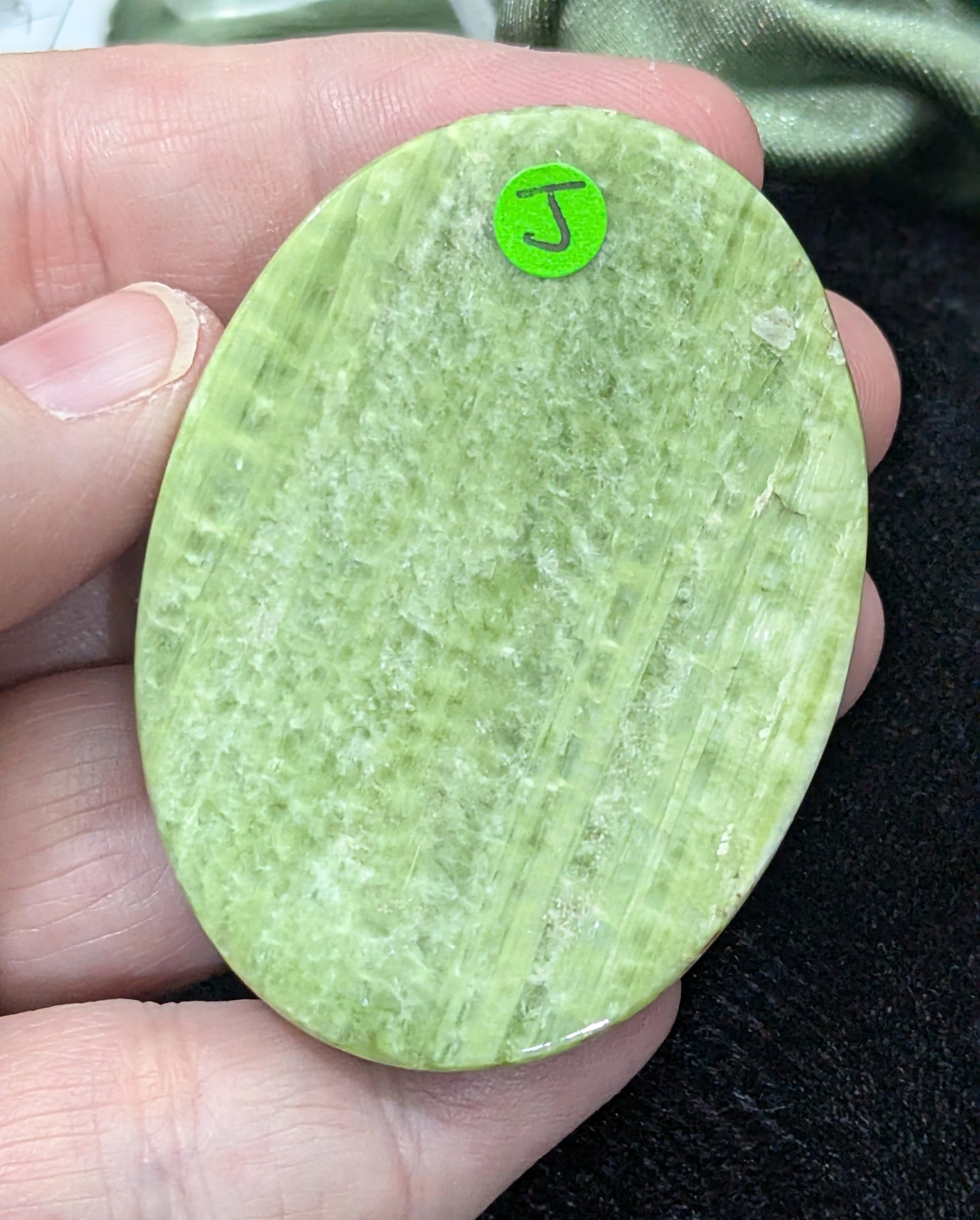Green Tremolite Worry Stone