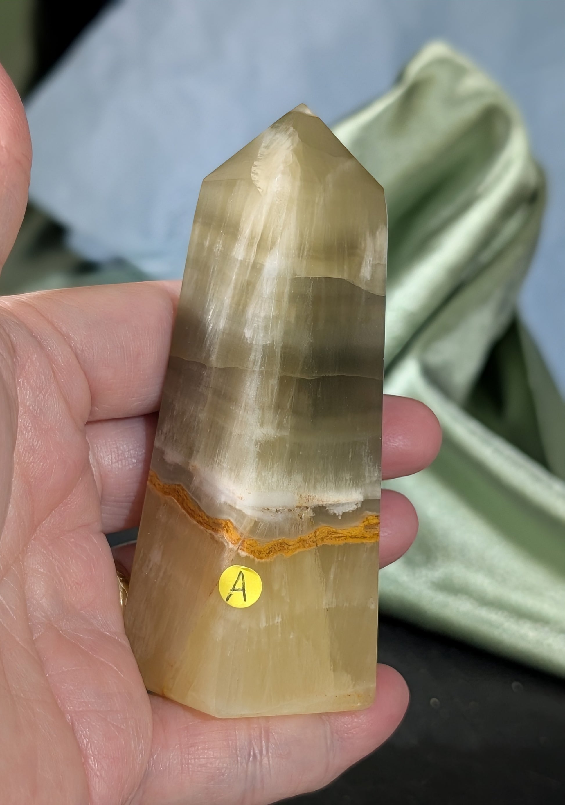 Green and Yellow Lemon Calcite Tower 1A3