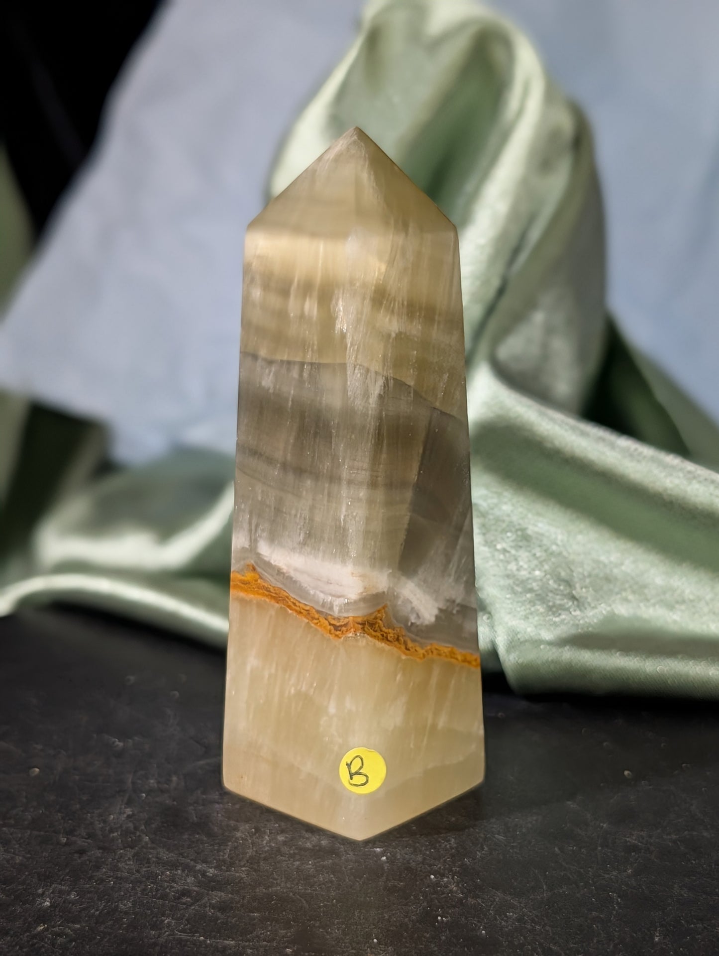 Green and Yellow Lemon Calcite Tower 1B1