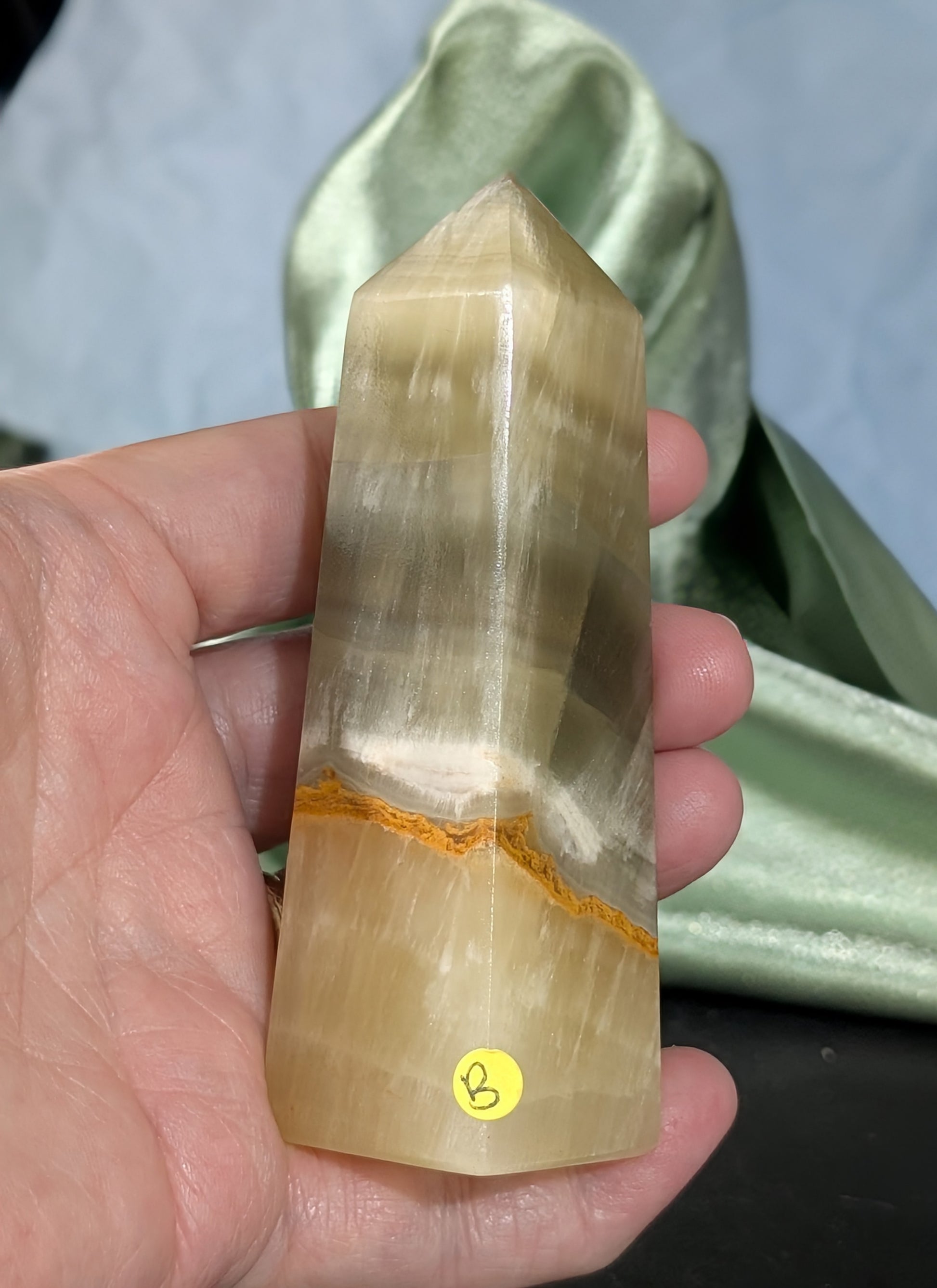 Green and Yellow Lemon Calcite Tower 1B3