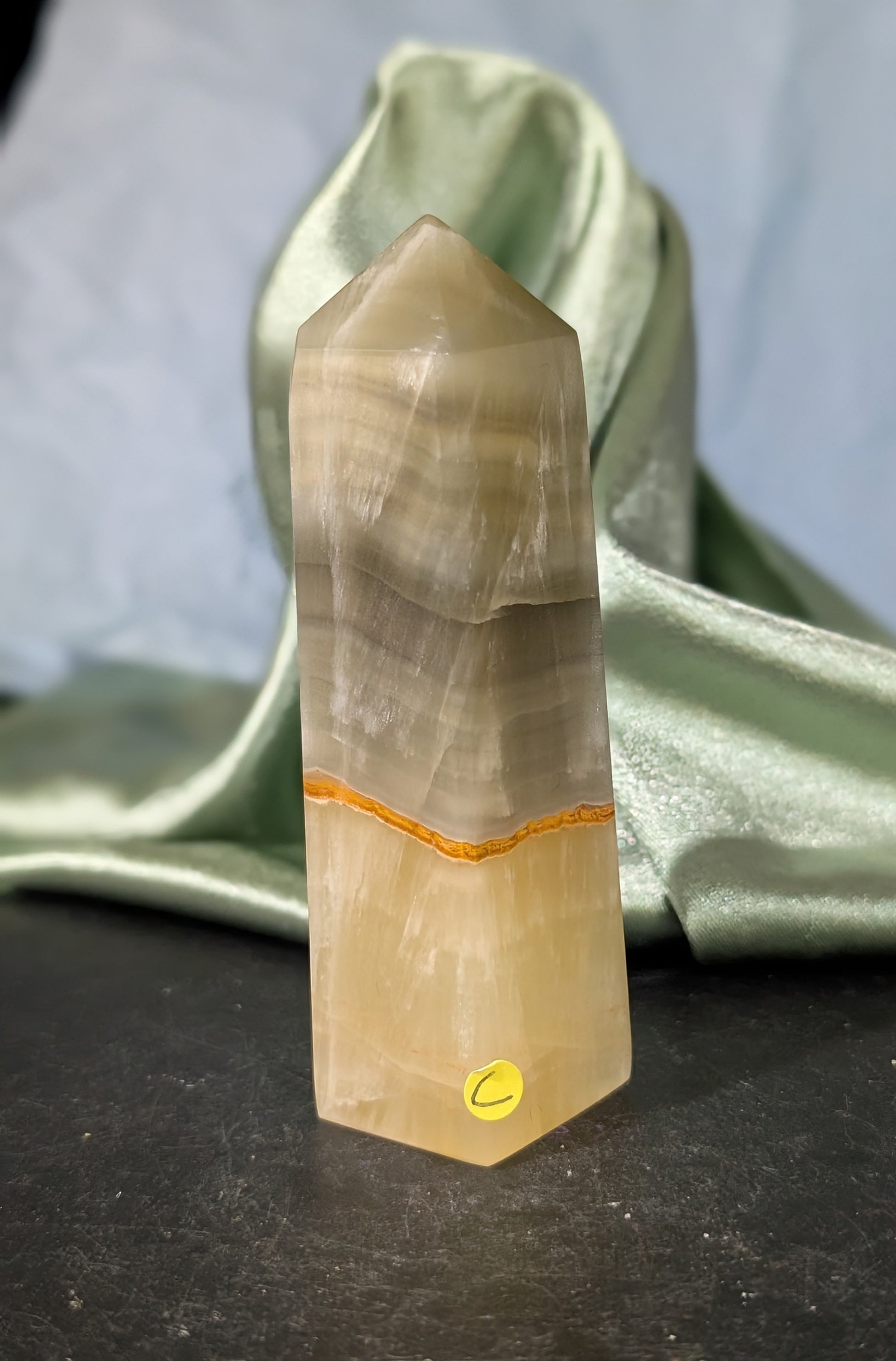 Green and Yellow Lemon Calcite Tower 1C1