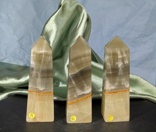 Green and Yellow Lemon Calcite Towers