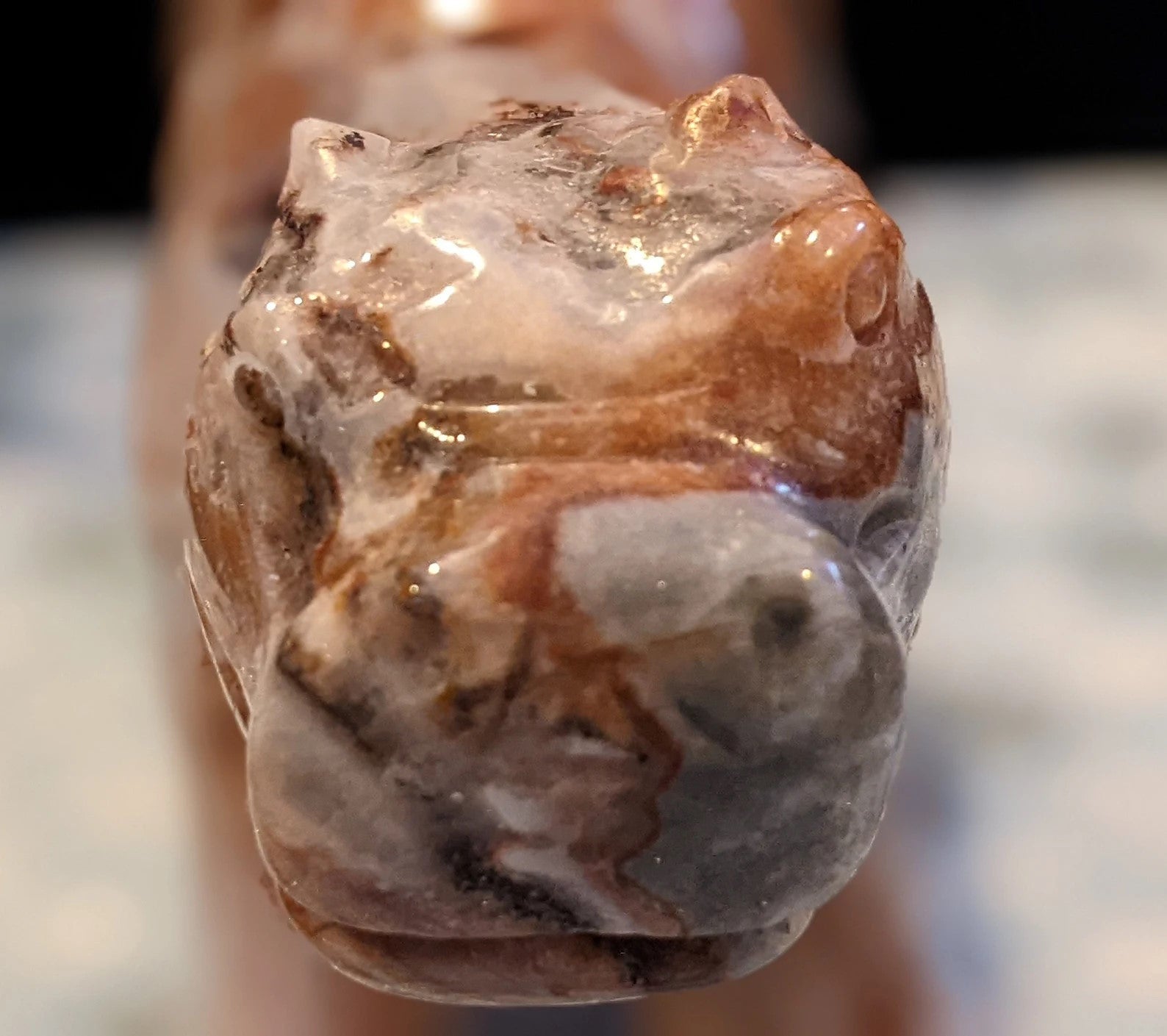 Hand Carved Indonesian Agate Hippo