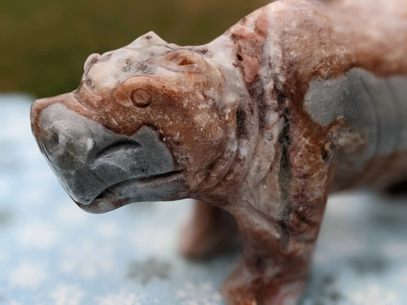Hand Carved Indonesian Agate Hippo