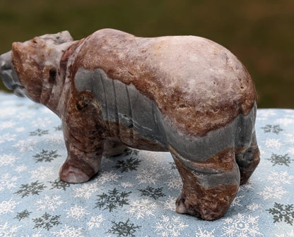 Hand Carved Indonesian Agate Hippo