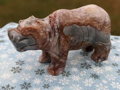 Hand Carved Indonesian Agate Hippo