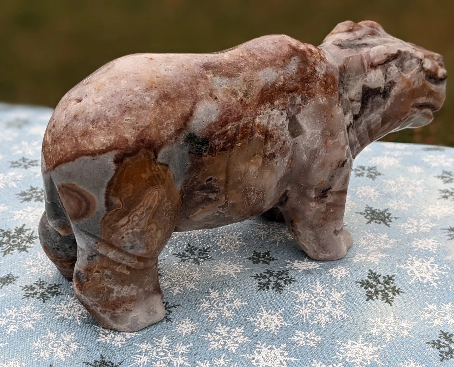 Hand Carved Indonesian Agate Hippo