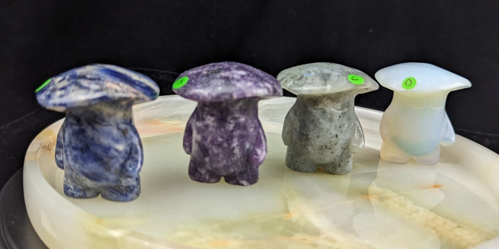 Hand Carved Crystal Mushroom People