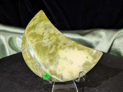 Hand Carved Green Jade Moon 1A1