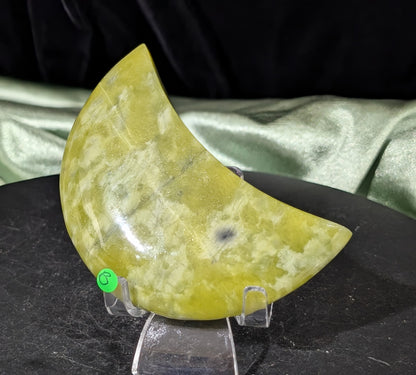 Hand Carved Green Jade Moon 1B1