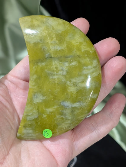 Hand Carved Green Jade Moon 1B2