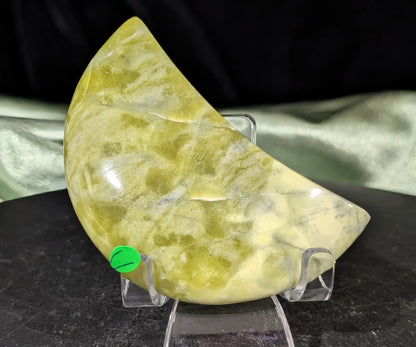 Hand Carved Green Jade Moon 1C1