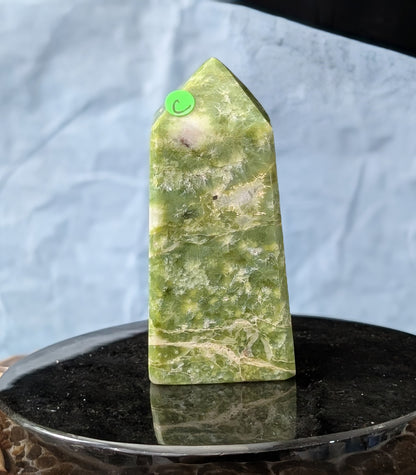 Hand Carved Green Tremolite Tower