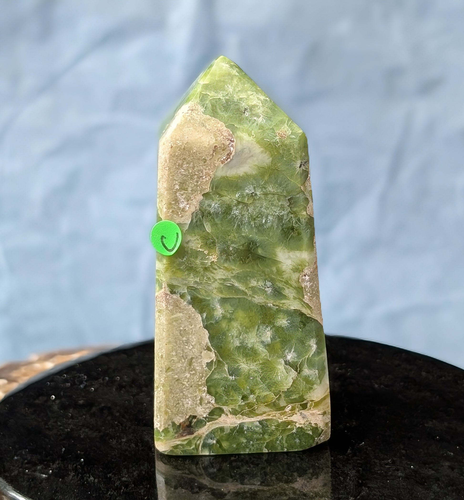 Hand Carved Green Tremolite Tower