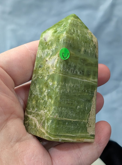 Hand Carved Green Tremolite Tower