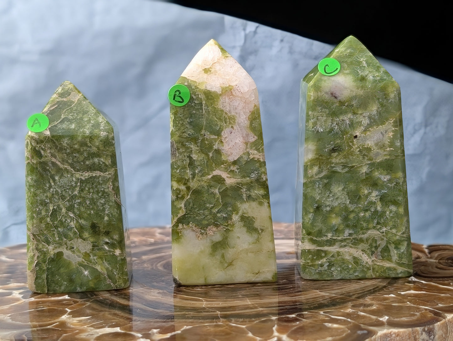 Hand Carved Green Tremolite Tower