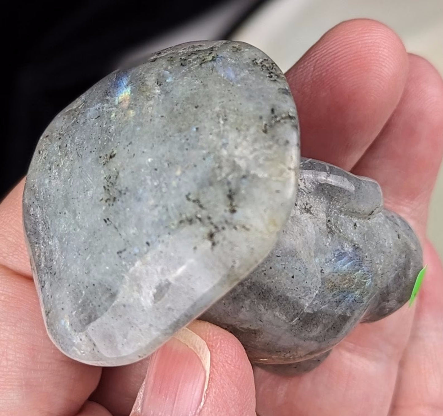 Hand Carved Labradorite Mushroom Man Figurine 1C2