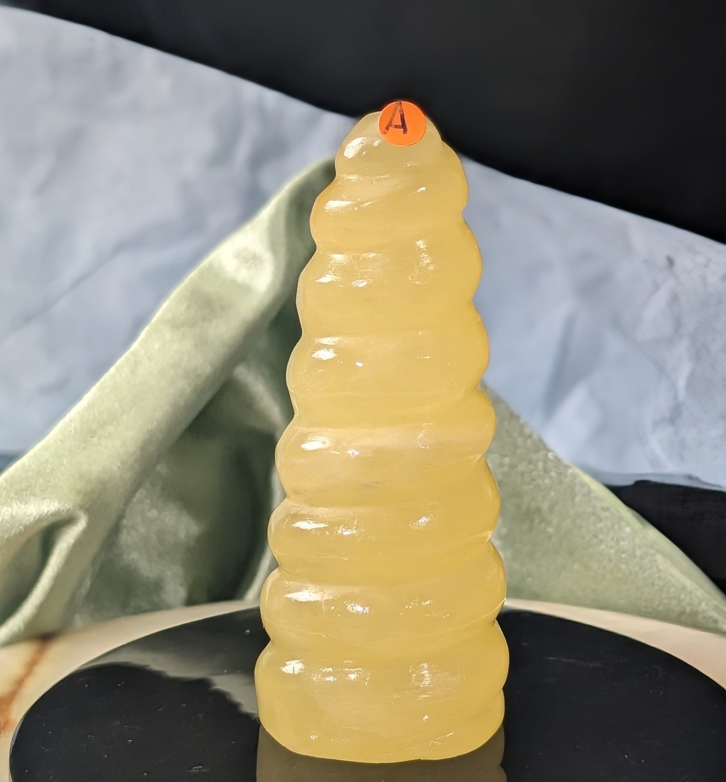 Hand Carved Lemon Calcite Unicorn Horn