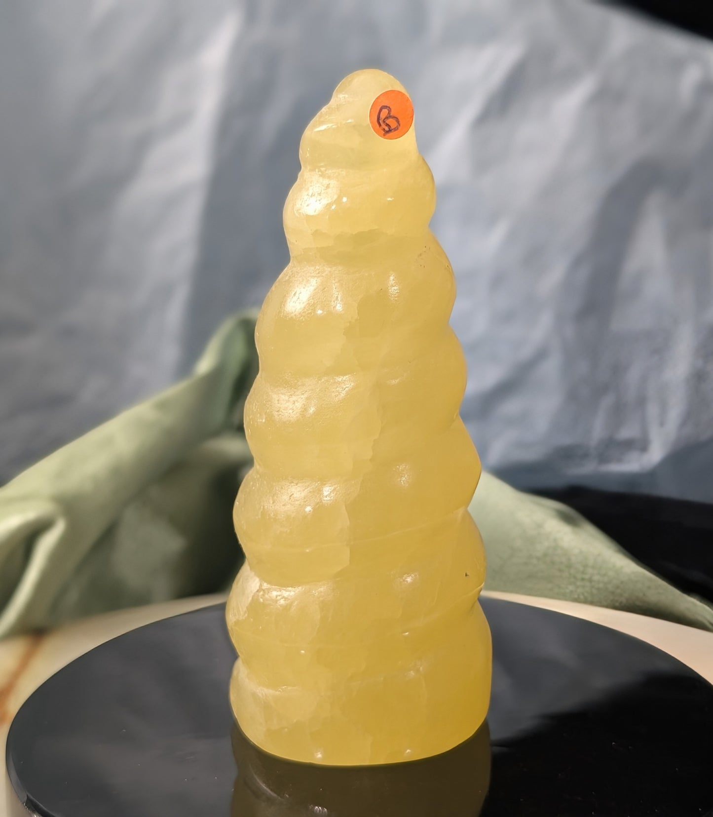 Hand Carved Lemon Calcite Unicorn Horn