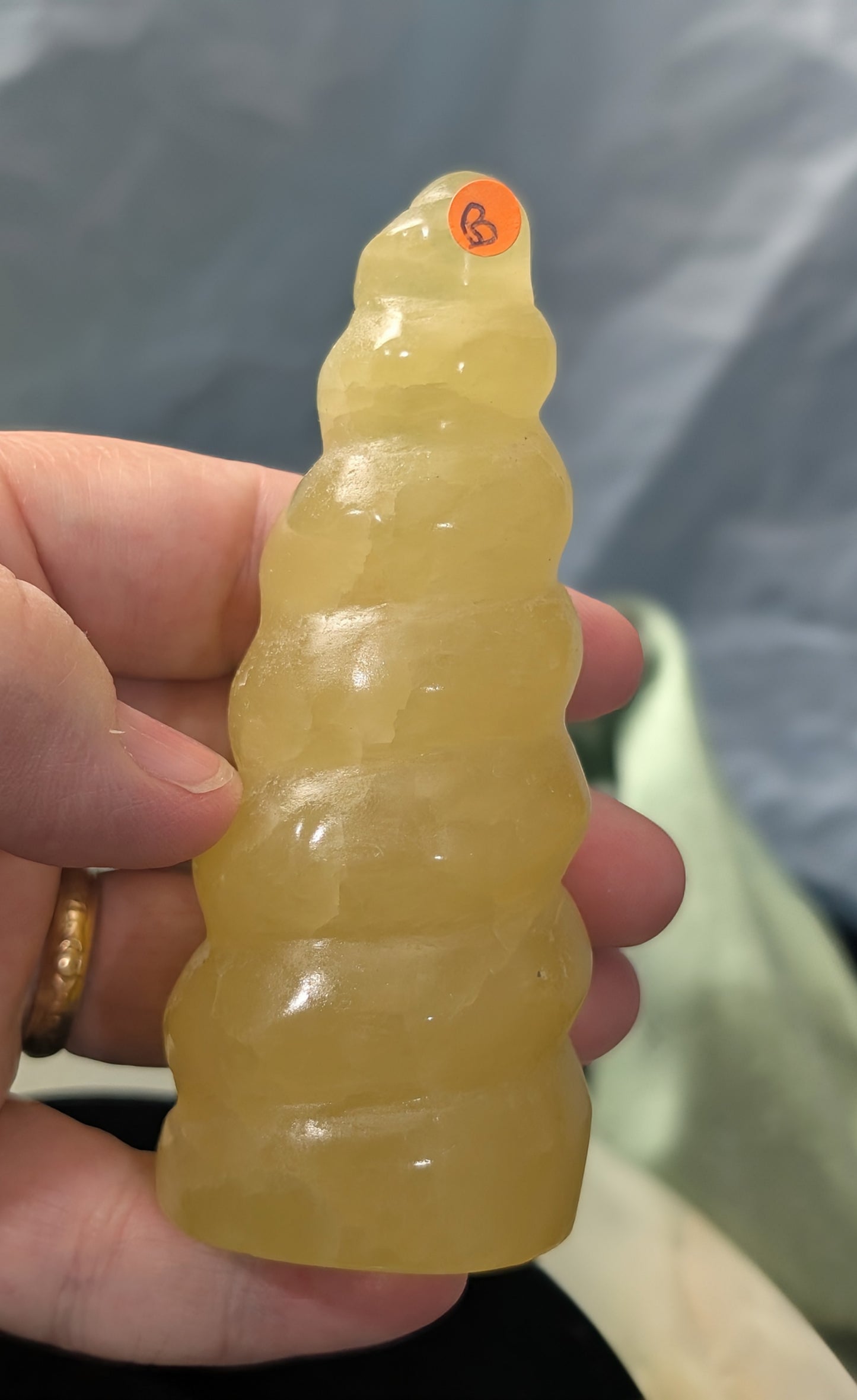 Hand Carved Lemon Calcite Unicorn Horn
