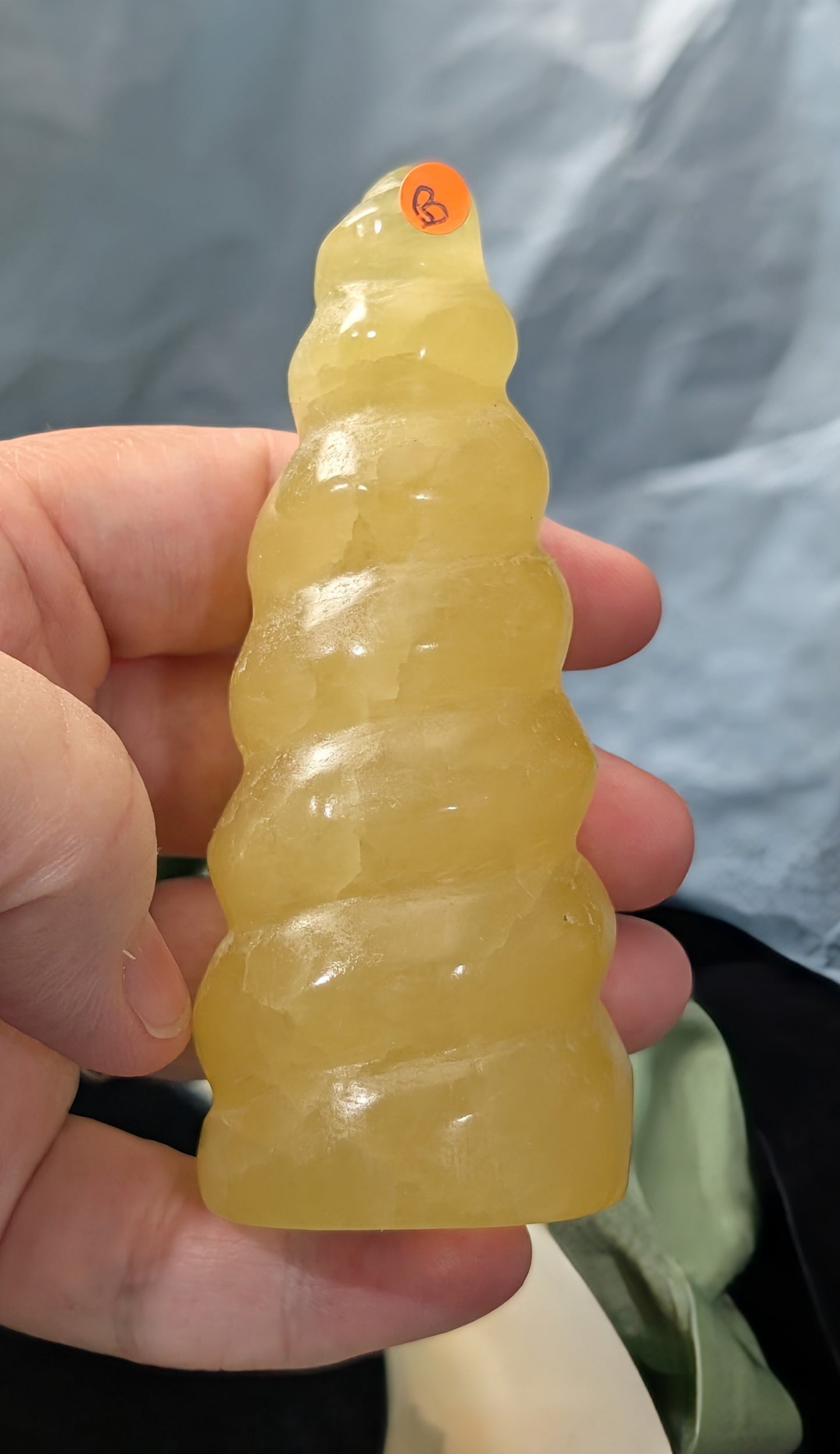 Hand Carved Lemon Calcite Unicorn Horn