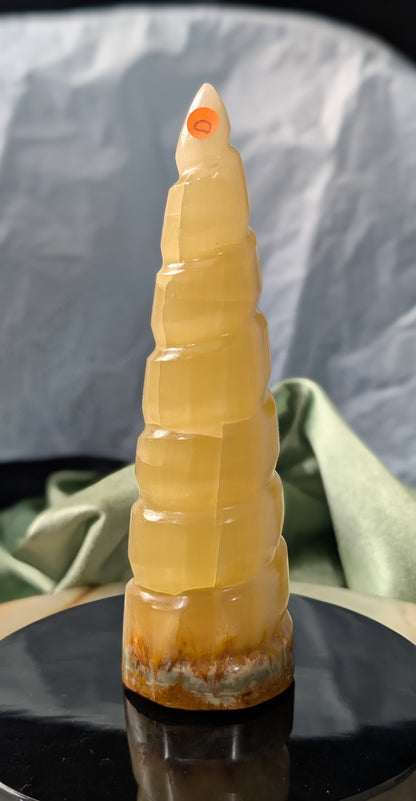 Hand Carved Lemon Calcite Unicorn Horn