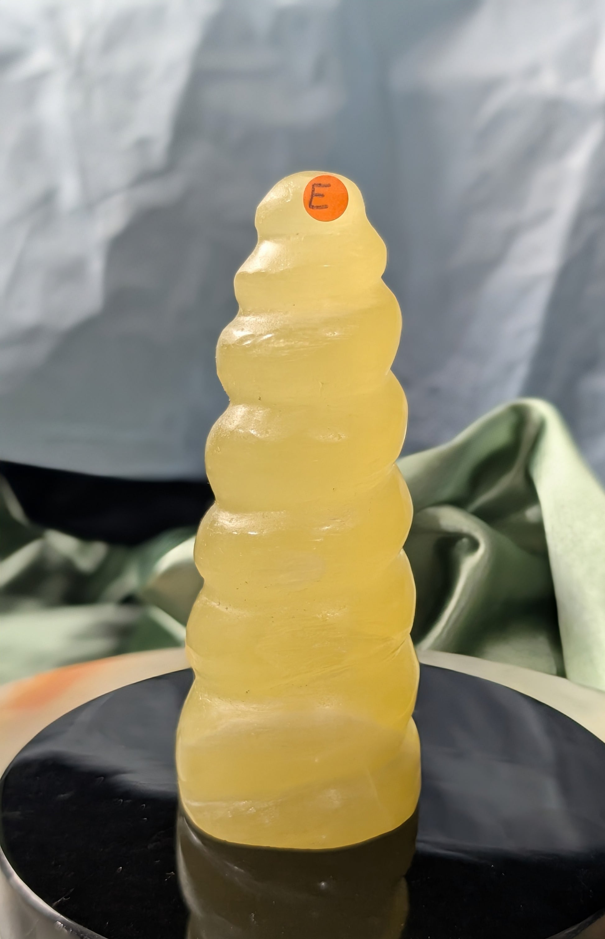 Hand Carved Lemon Calcite Unicorn Horn