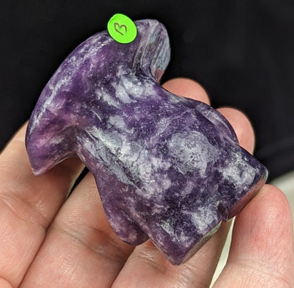 Hand Carved Lepidolite Mushroom Man Figurine 1B2