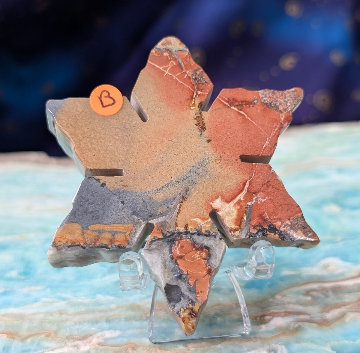 Hand Carved Maligano Jasper Snowflake