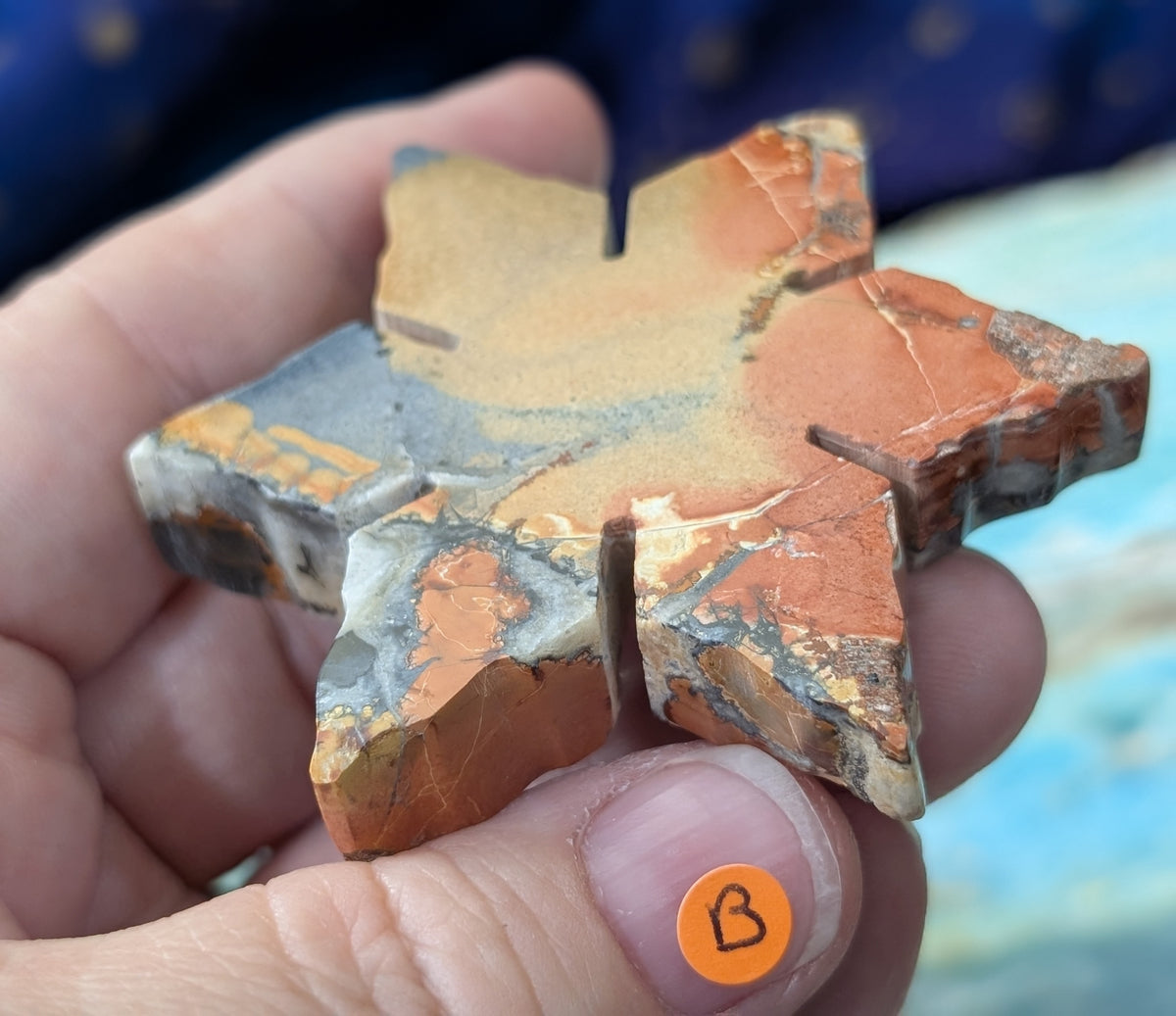 Hand Carved Maligano Jasper Snowflake