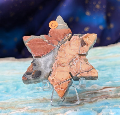 Hand Carved Maligano Jasper Snowflake